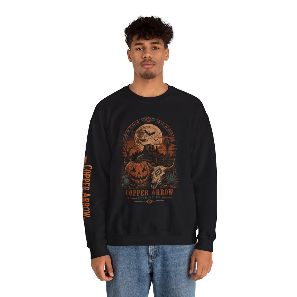 Halloween Pumpkin Moon Crewneck Sweatshirt