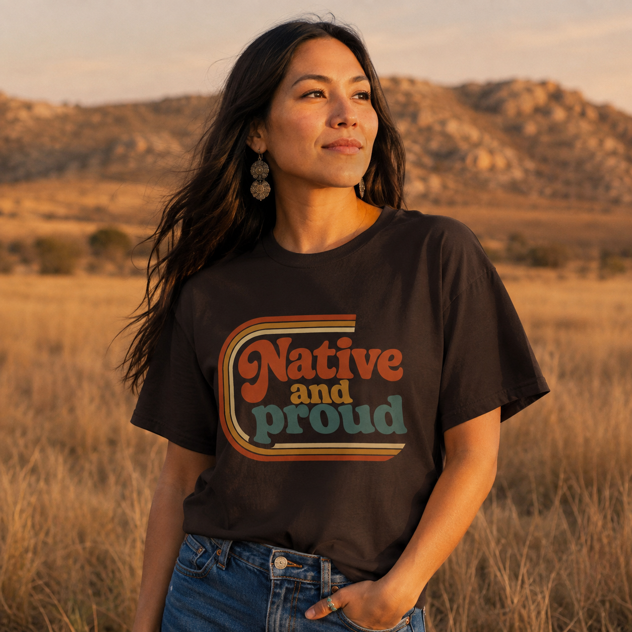 Native and Proud Retro #1 | Native Graphic Tee