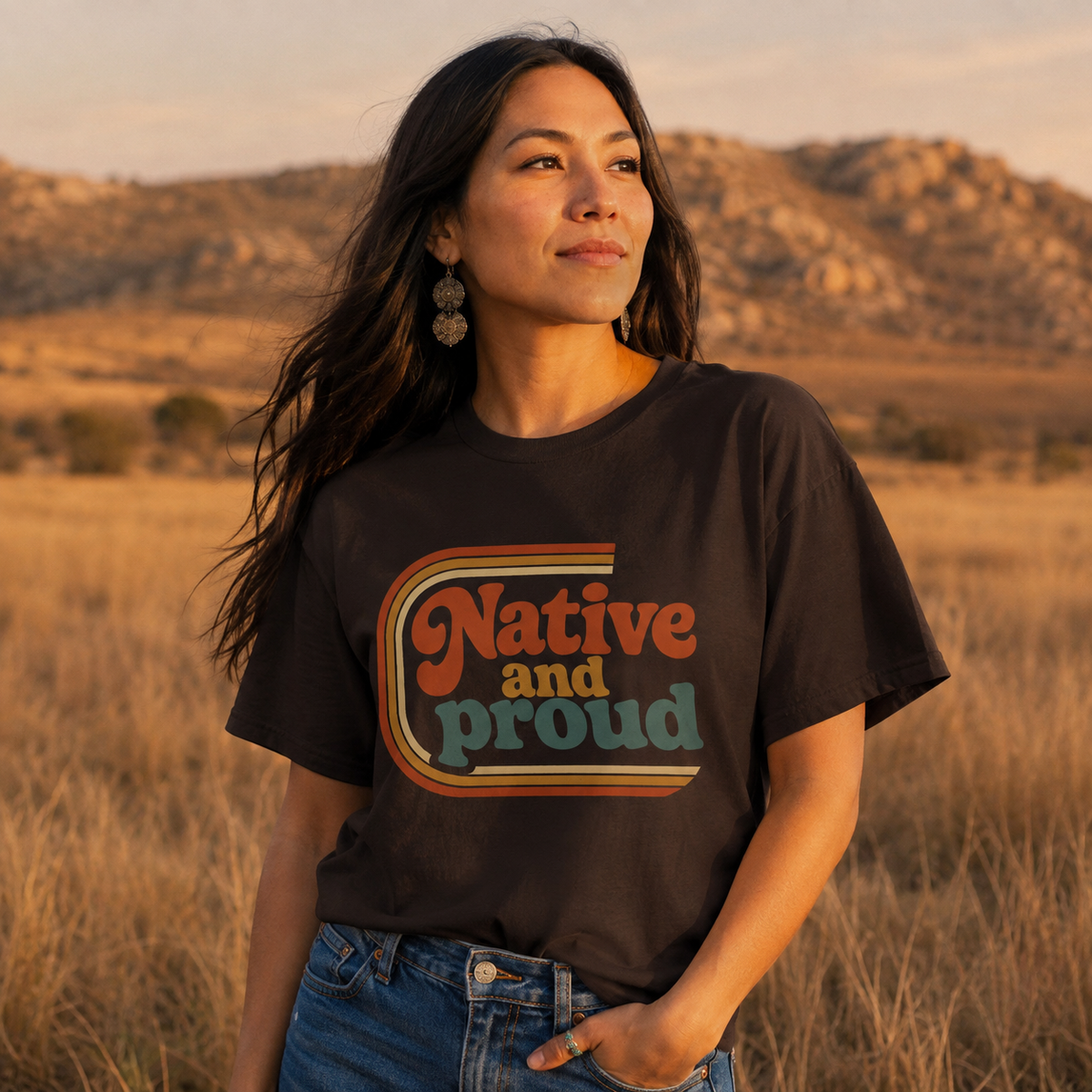 Native and Proud Retro #1 | Native Graphic Tee