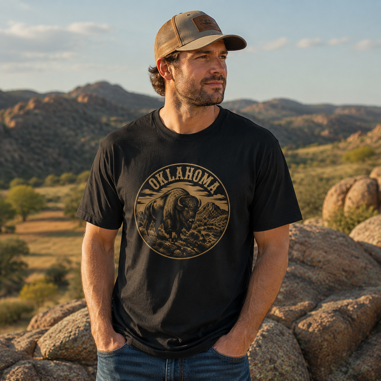 Wichita Mountains Oklahoma Graphic Tee | Oklahoma Shirt | Copper Arrow Trading Co.