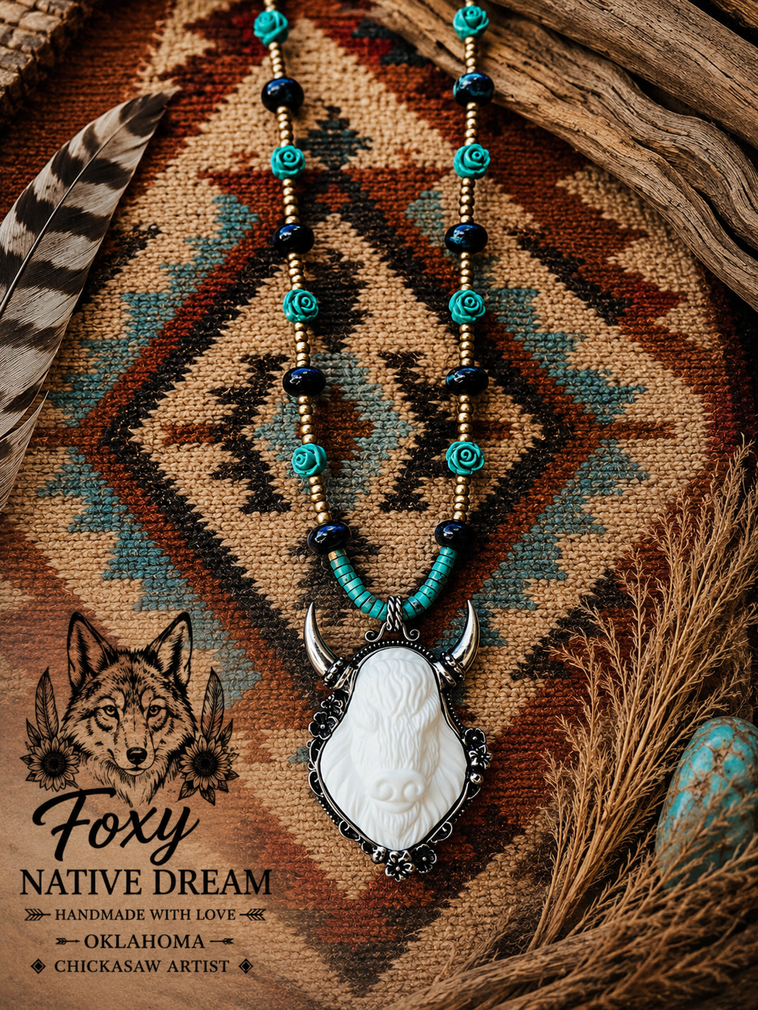 Spirit of The White Buffalo Necklace | Foxy Native Dream Jewelry